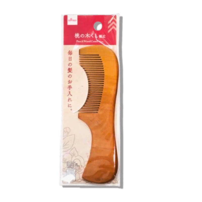 Daiso-Peach-Wood -Comb